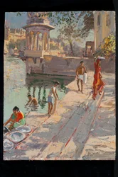 Bagno nel tempio di Udaipur
